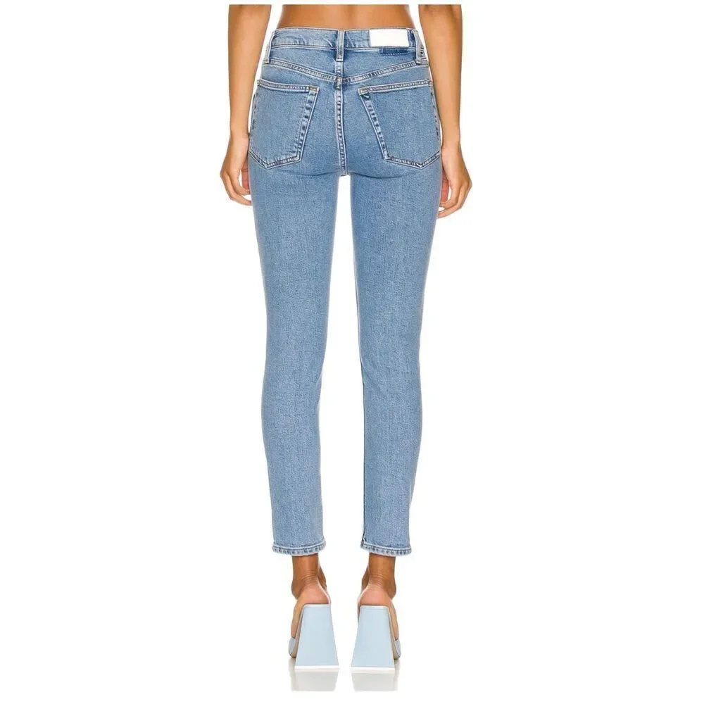 RE/DONE 90s High Rise Ankle Crop Jeans, Size 29, Costa Indigo - Picture 3 of 4